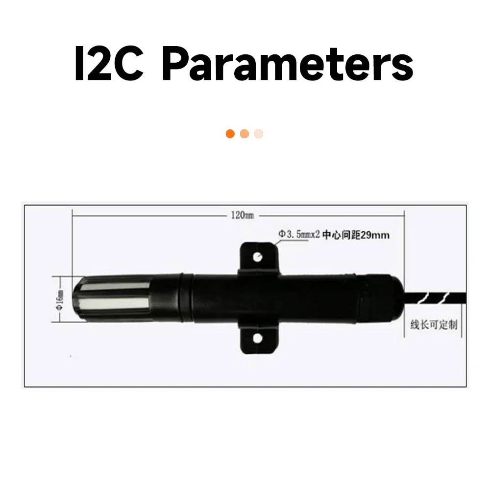 SHT40 SHT41 SHT45 Cyfrowy czujnik temperatury i wilgotności Moduł sondy OEM Osłona 5PIN Kabel 1M 2M 3M 5M Wyjście I2C 3.3V-5.5V — zdjęcie produktu 5