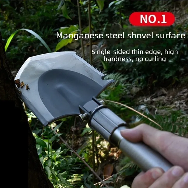 Removable Engineer Shovel 180 ° Adjustable Hoe Multifunctional Manganese Steel Camping Shovel Outdoor Car Survival Equipment