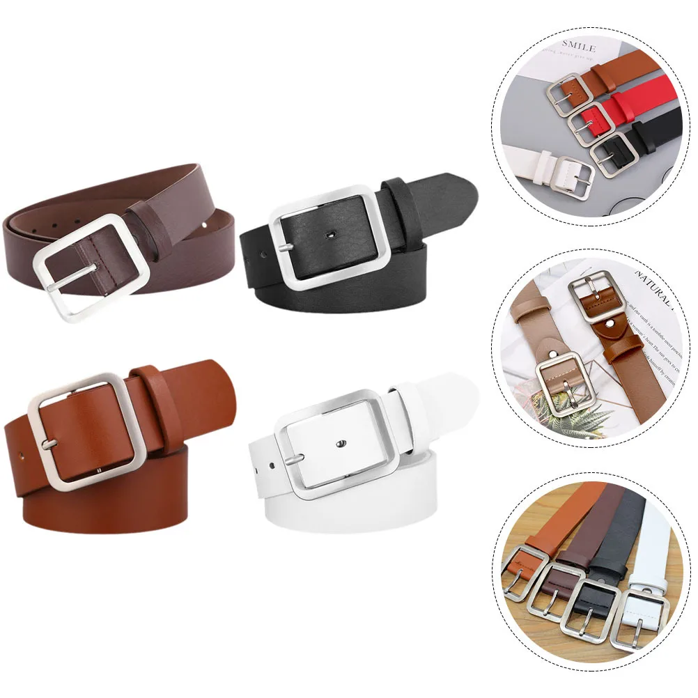 

4Pcs Waist Belt Fashion Imitation Casual Adjustable Dress Belt for Women Pants Accessory Dress Belts for Women
