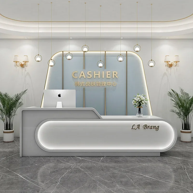 Party Reception Tables Beauty Salon Storage Cash Register Counter Cosmetics Desk Customer Center Help Furniture Podium Atril