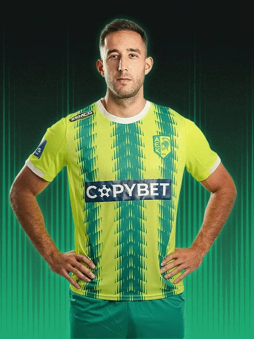 AliExpress NONE 25-26 AEK Larnaca Home football jersey Training set Summer Sports Quick Dry Men's T-Shirt Children's Clothing Tee Y2k Woman ﻿