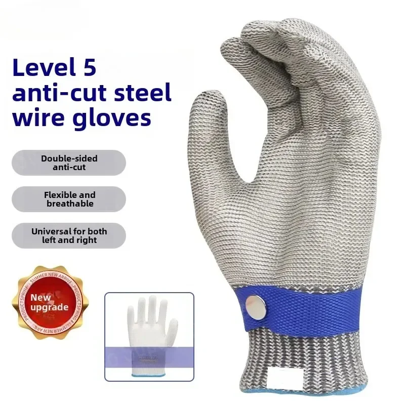 Food grade safety cut proof stab resistant butcher cut proof gloves chain mail steel ring mechanic work gloves