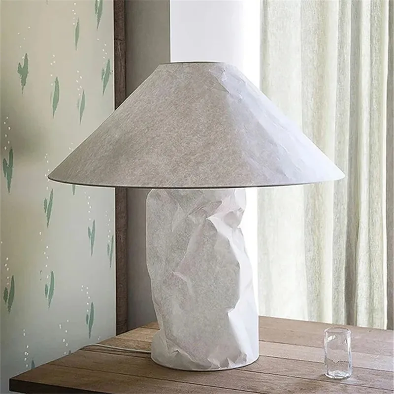 Lampampe Papieren Tafellamp wabi sabi witte paddestoel licht hotelslaapkamer naast kantoorlamp creatieve Ambient Art staande lamp