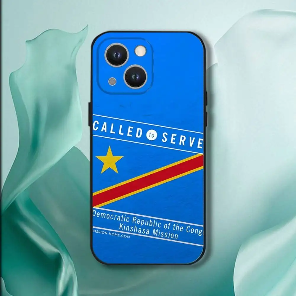 حافظة هاتف بعلم الكونغو الديمقراطي لهاتف آيفون 17,16,15,14,13,12,11,Pro,XS,Max,XR,Plus,E,SE4,غطاء ناعم أسود صغير #3