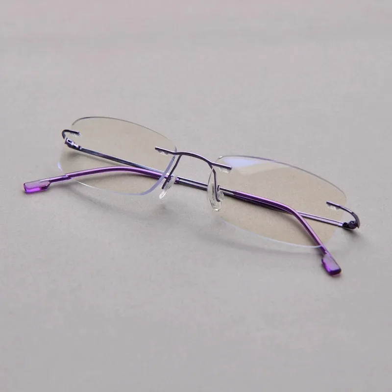 Titanlegierung, 15 Schichten beschichtet, Anti-Blaulicht-Lesebrille mit flexiblem Bügel, randlose Lesebrille +1+1,5+2,0 – Detail 6
