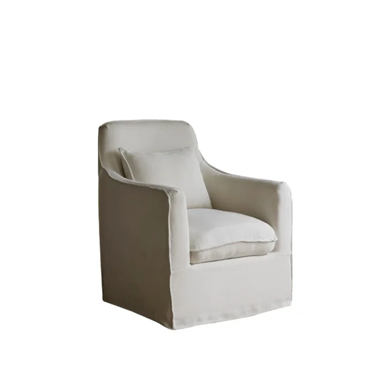 

Wabi French Leisure Chair Living Room Small Unit Single Removable Washing Linen Fabric Sofa Nordic Homestay