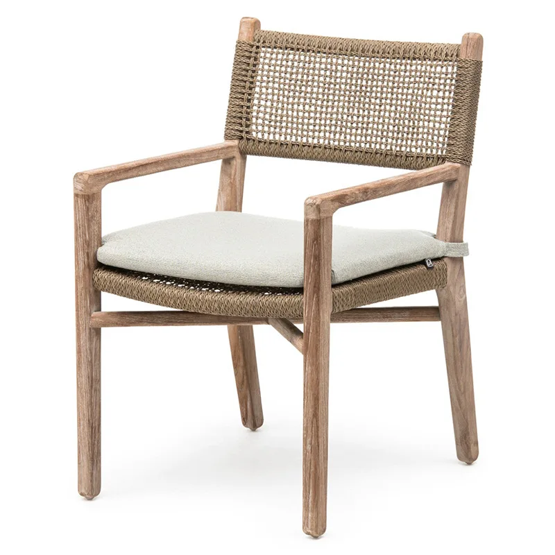 

Outdoor table and chair courtyard villa antiseptic wood long table Nordic outdoor garden terrace leisure teak table and chair co