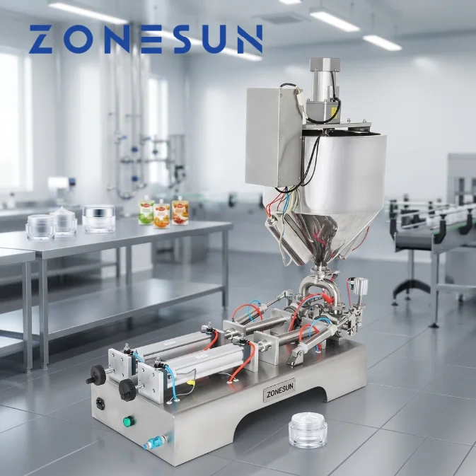 ZONESUN Mixing Heater Alcohol Gel Liquid Honey Filling machine Viscous Soap Paste Sugar Chocolate Cosmetic Mixing Equipment