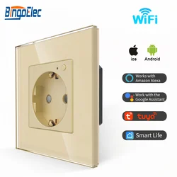 Wifi Smart Wall Socket EU Wall Outlets 16A Tuya Smart Home Works With Alexa Echo Google Home Wireless Socket