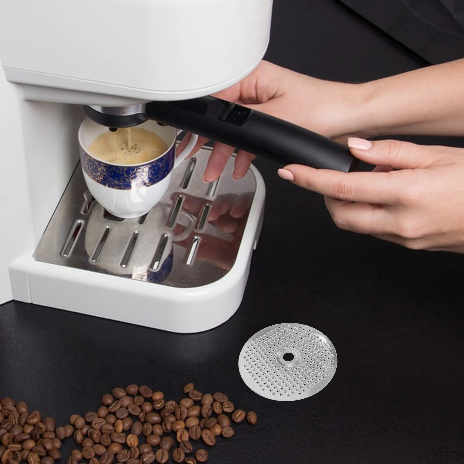 

5Pcs Stainless Steel Coffee Filter 1.65 Od Reusable Portafilter Screen Bottomless Accessories Precise Filtration