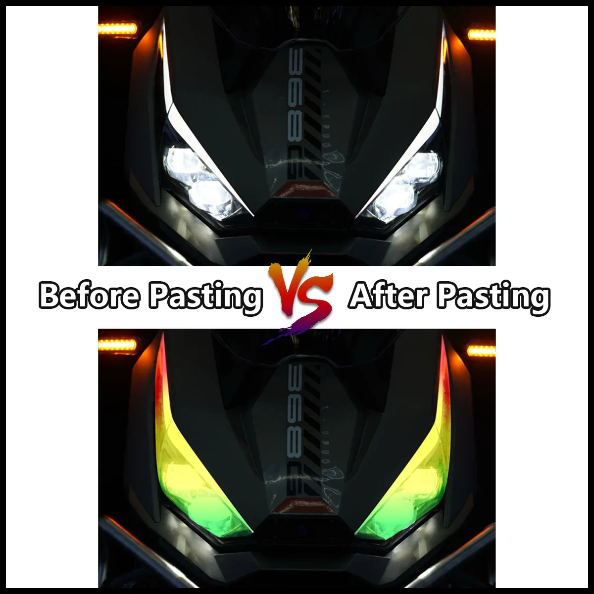 For ZONTES 368G 368 G Motorcycle Accessories Headlight Eyes Stickers Vinyl Transparent Tint Headlight Waterproof Decor Decals