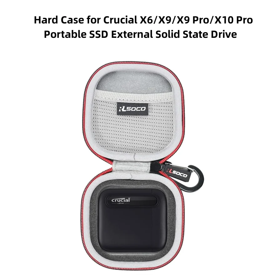 

Hard Carrying Case for Crucial X6/X9/X9 Pro/X10 Pro Portable SSD 1TB/2TB/4TB/500GB External Solid State Drive,Storage Travel Bag