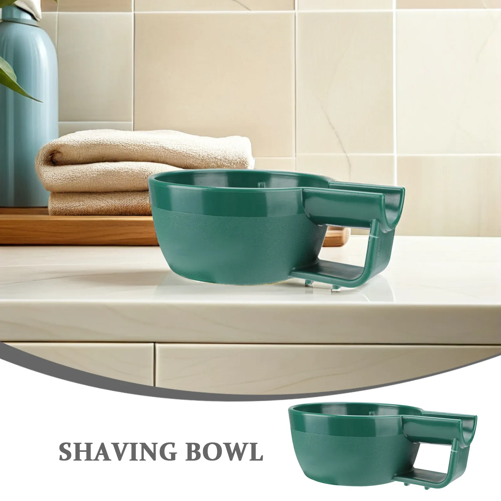 Deep Shaving Bowl for Men Heavy-Duty Plastic Shave Bowl Large Opening Anti-Slip Design for Rich Lather Foam Barber Style At Home