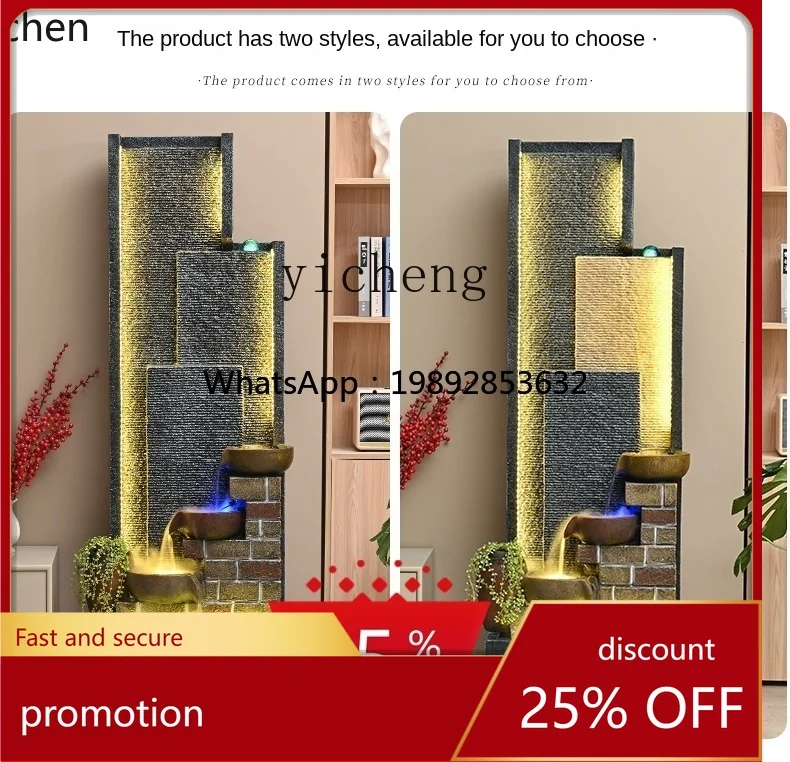 

YFY Rockery Flowing Water Ornaments Villa Entrance Hall Landscape Balcony TV Cabinet Display Water Curtain Wall