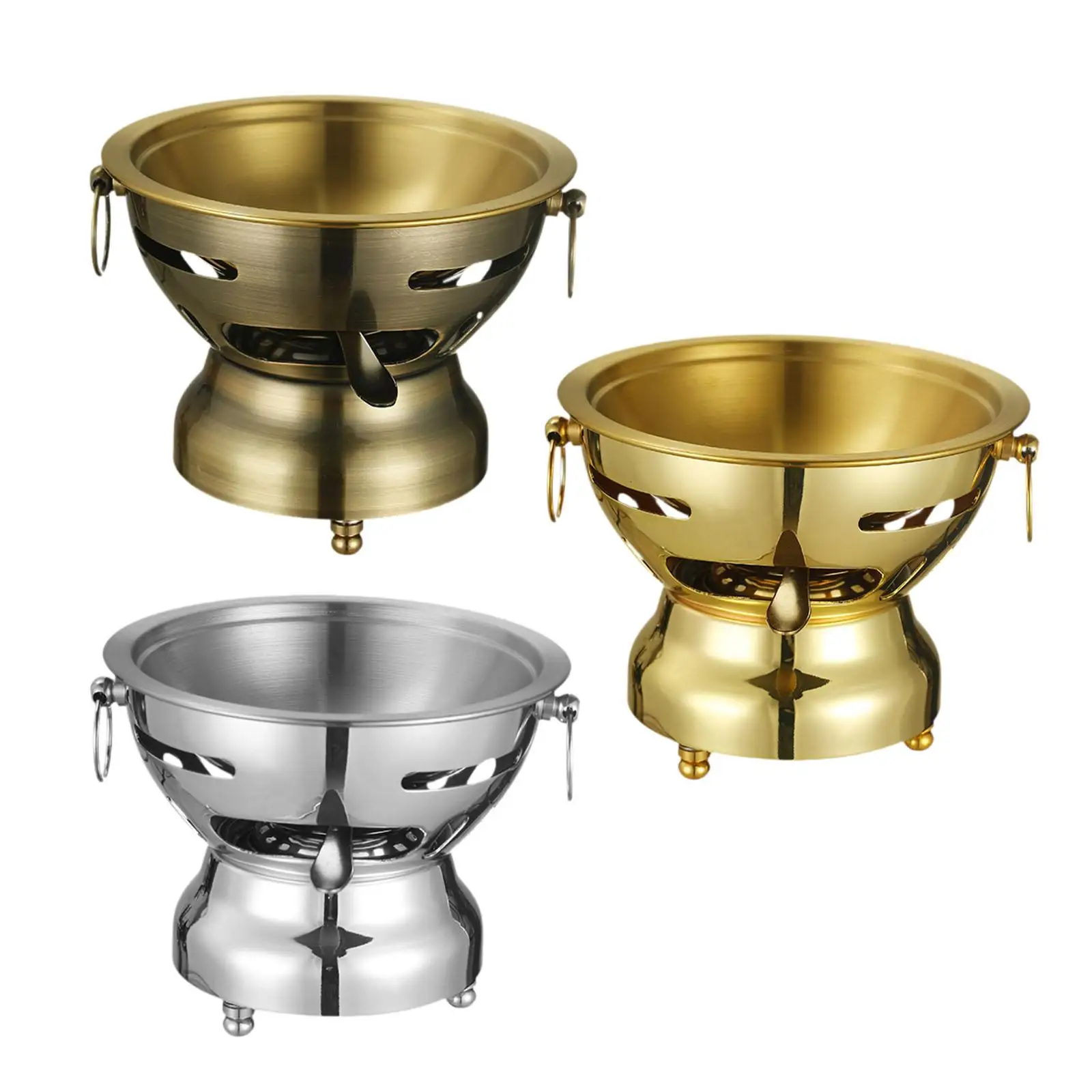 Shabu Hot Pot Portable Chafing Dish Stainless Steel Hot Pots Ramen Pot for Camping Parties Home Use Family Gathering Restaurant