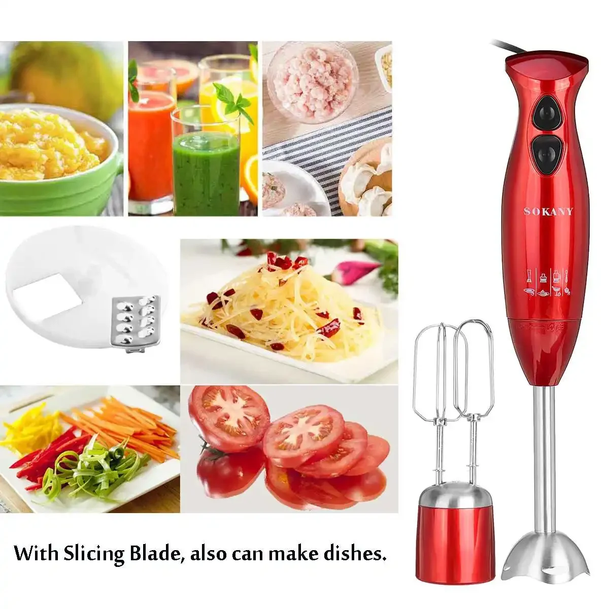 

7In1 Mixer Blender Electric 700W Immersion Hand Stick Blender Mixer Vegetable Meat Grinder Electric Kitchen Food Meat Processor