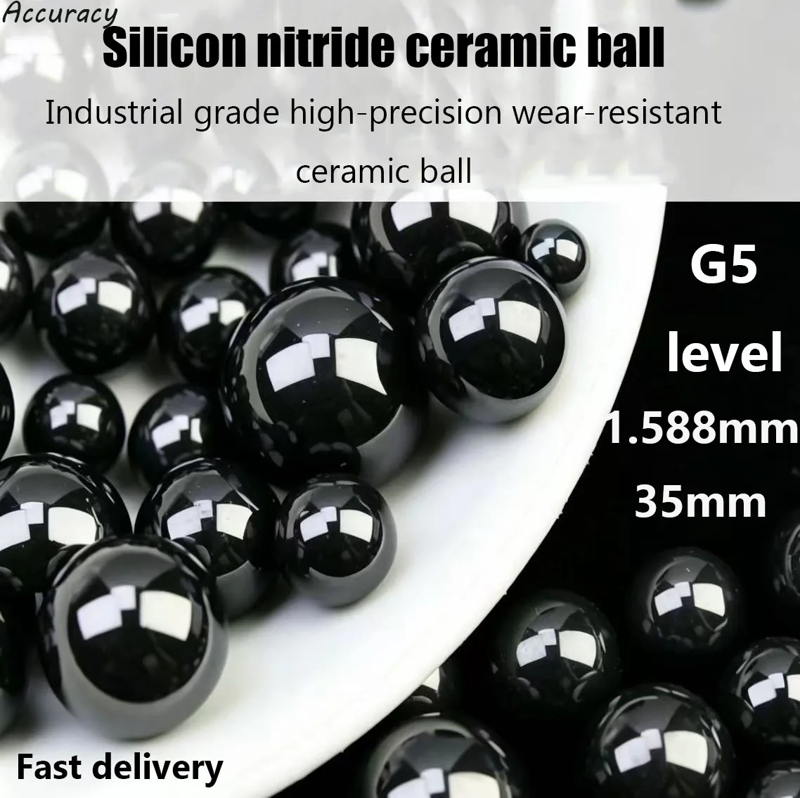 G5 silicon nitride ceramic ball 1.5-35mm ultra quiet EDC bearing ball high hardness low friction replacement ball