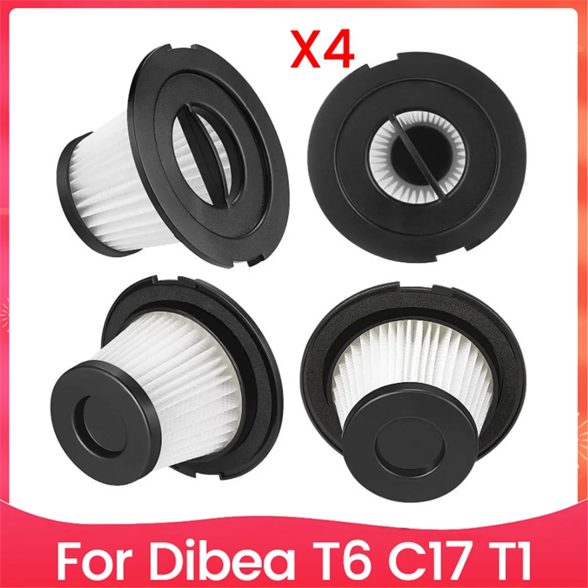 Hot sale 4PCS Vacuum Cleaner Filter Accessory for T6 C17 T1 Handheld Vacuum Cleaner Accessories Replacement Parts