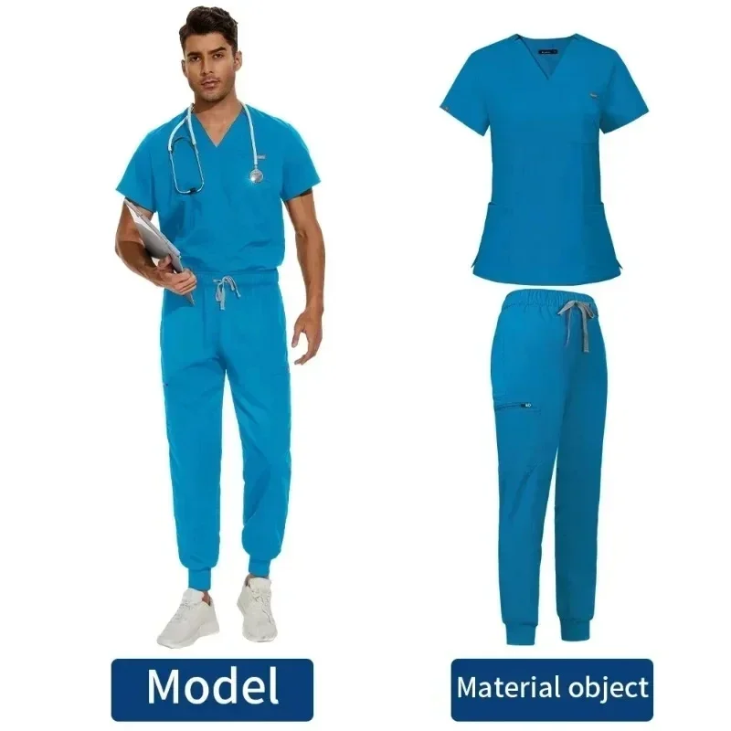 

New Medical Uniform Scrub Set Surgica Nurse Workwear Women Men Essential Lightweight Slim Classic Petite Nursing Scrubs Suit