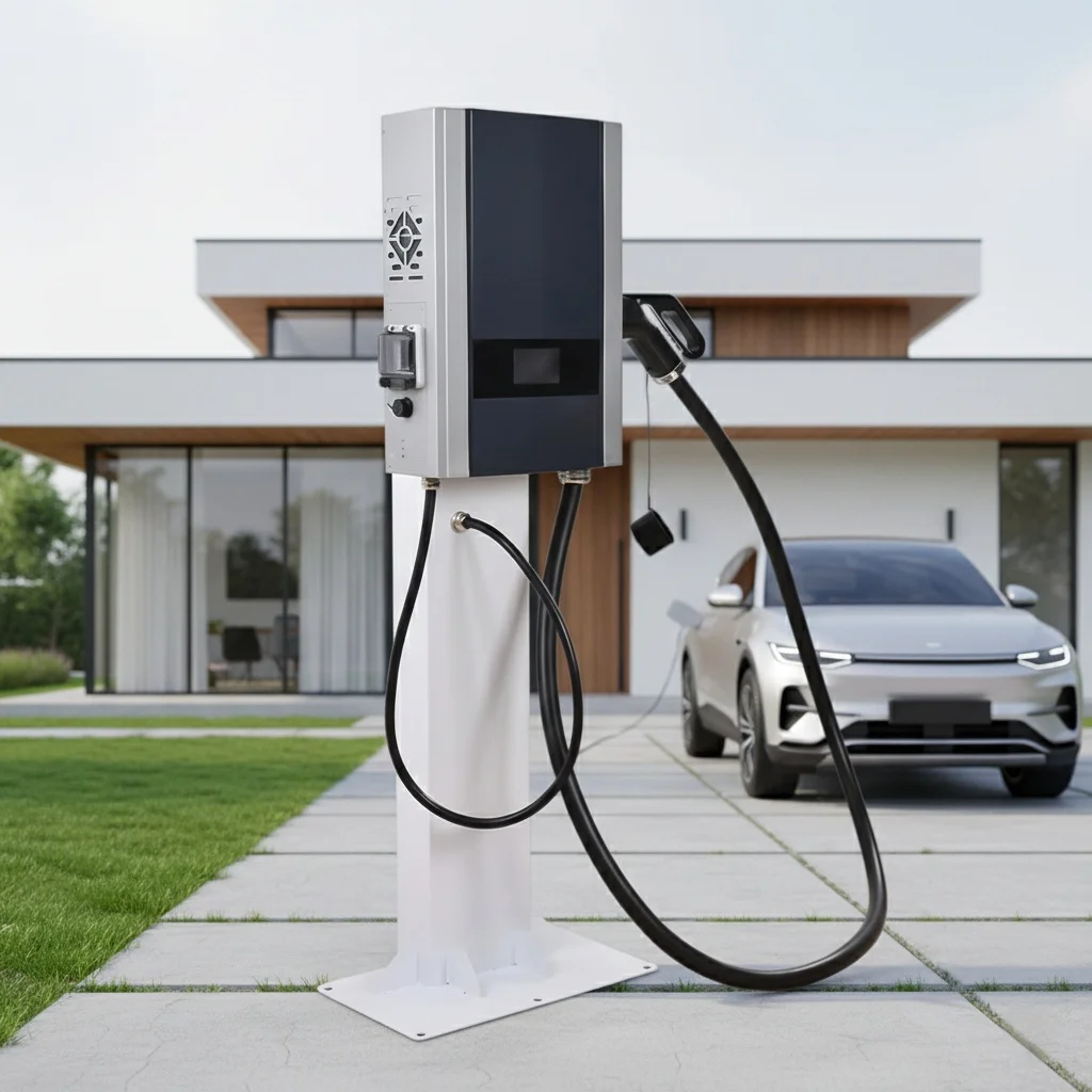 

Сертифицированная TUV напольная зарядная станция для электромобилей мощностью 30 кВт с DLB для домашнего гаража, 45А, IP54, с RFID