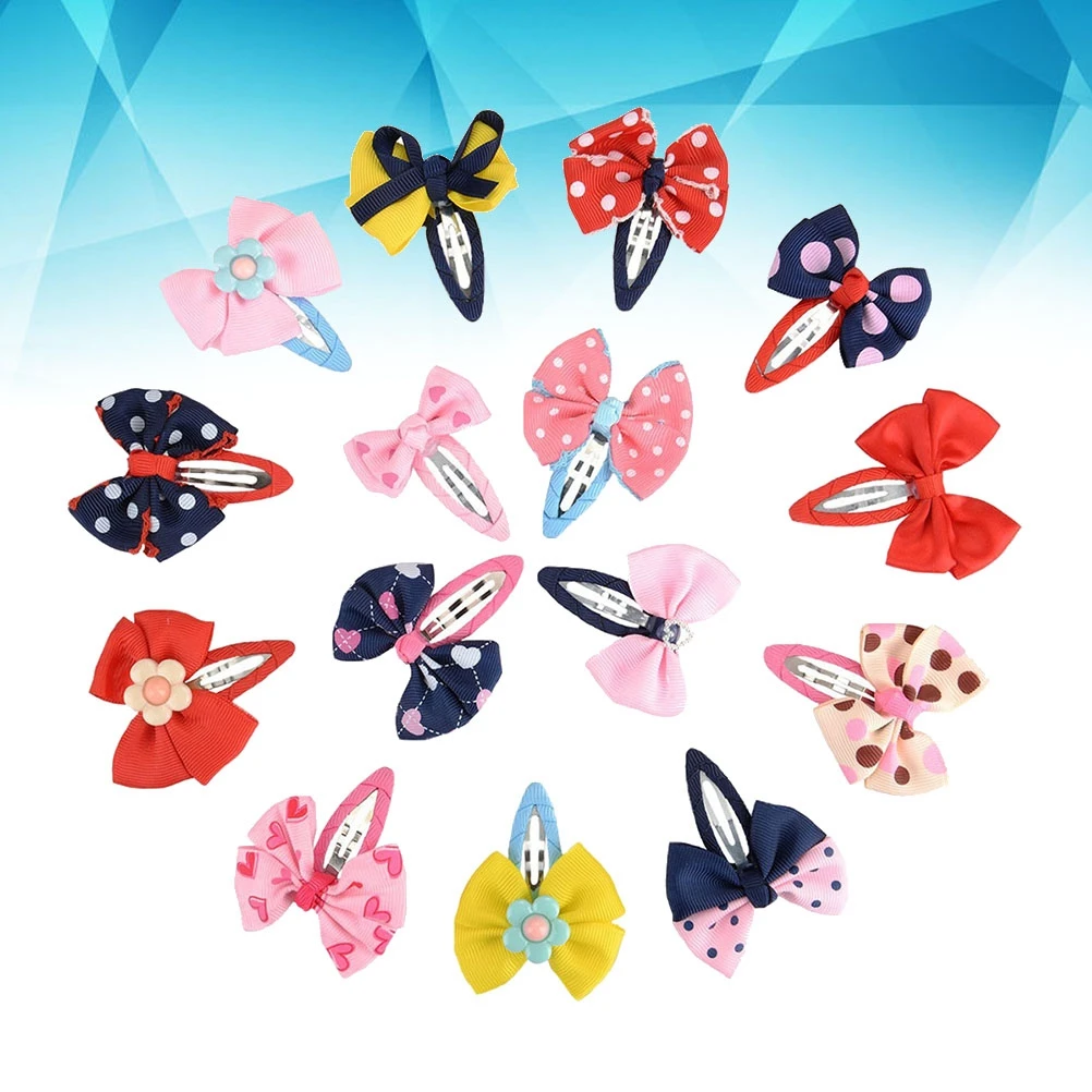 

12Pcs Baby Girls Bow Hair Clips Different Shapes Perfect for Bangs Ponytail Kids Hair Accessories Headwear Girl Hairpin