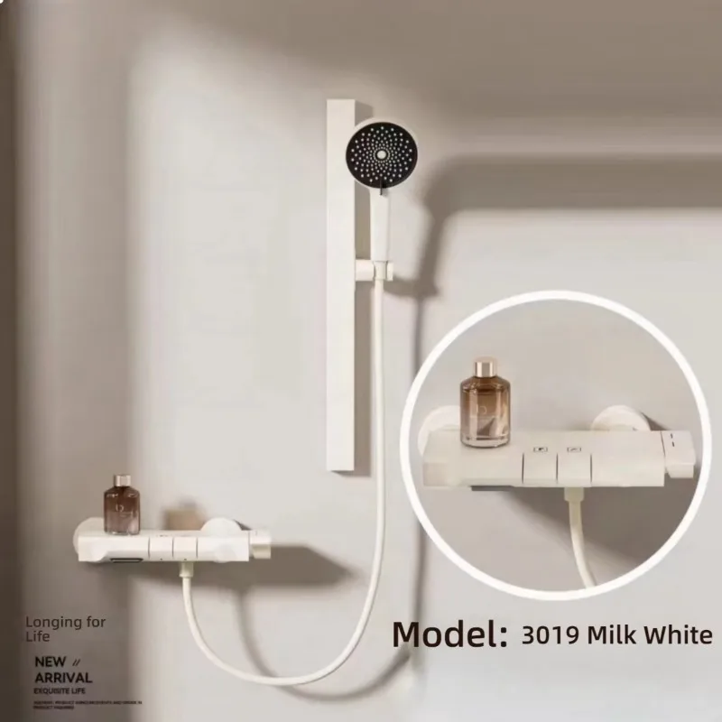 デザインシャワーシステムミキサーセット バスルームスマートシャワー蛇口 ピアノ滝シャワーヘッドセット