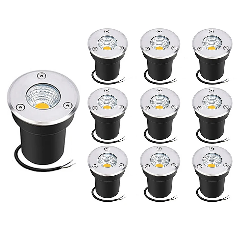 Spot lumineux LED encastrable dans le sol, conforme à la norme IP67, éclairage d'extérieur, luminaire de paysage, idéal pour un jardin, un sentier, une place publique ou une cour, 5/10/15W, 110/220V, 12V, 6 unités