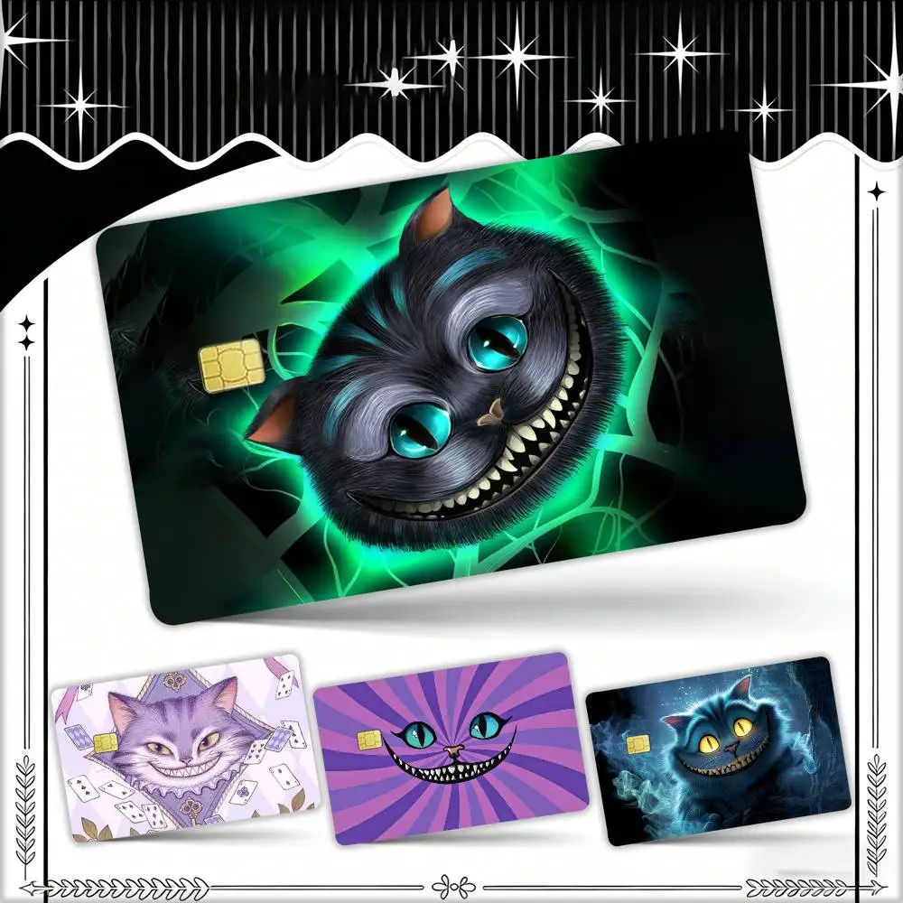Cool C-Cheshire C-Cat Waterproof Film Skin Cover Credit Card Stickers Debit Front Bank Bus Pass