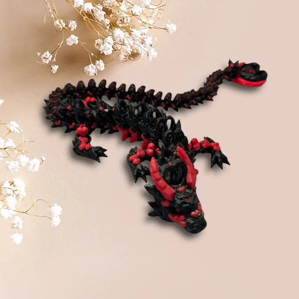 Simulasi Mata Naga Cetak 3D Cetakan All-in-one Laser Naga Diceratops Cetak 3D Naga Cina Sendi Poseable