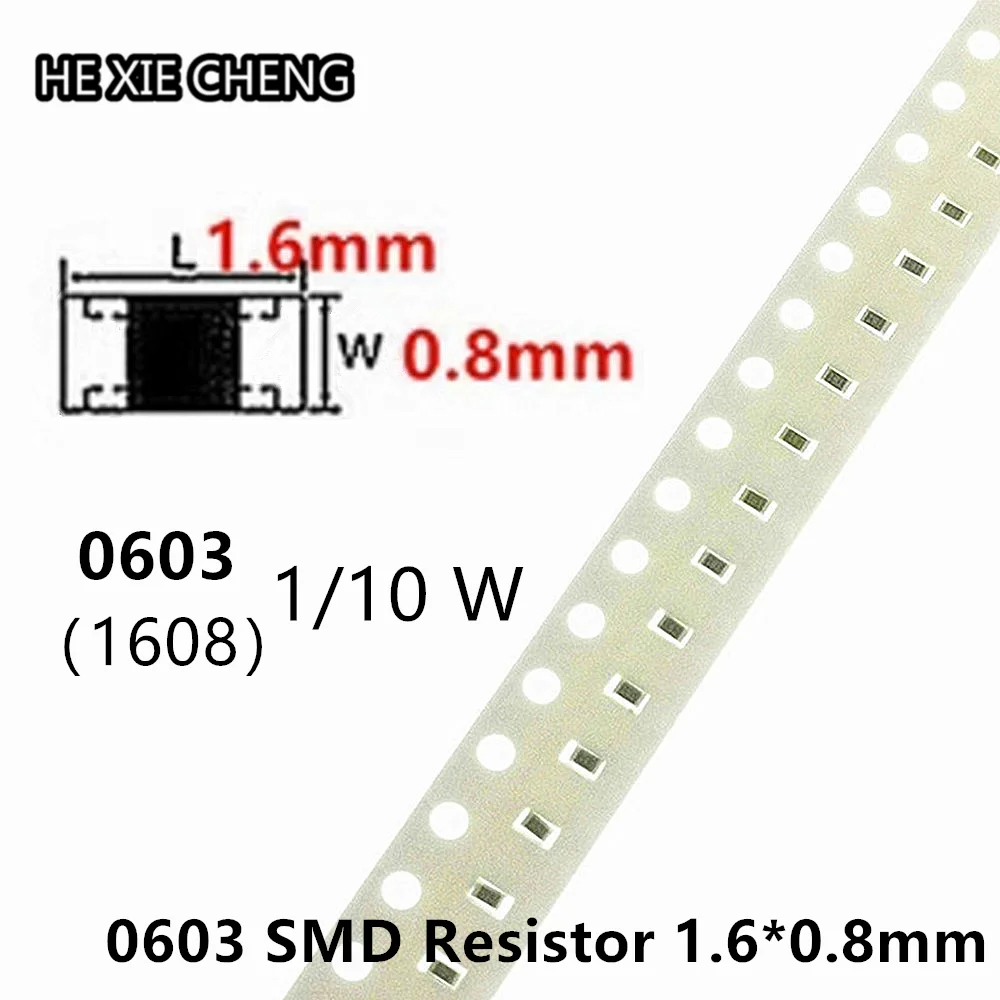 100pcs 0603 SMD Resistor 1KR 1K 1000 ohm 102 5% 1/10W