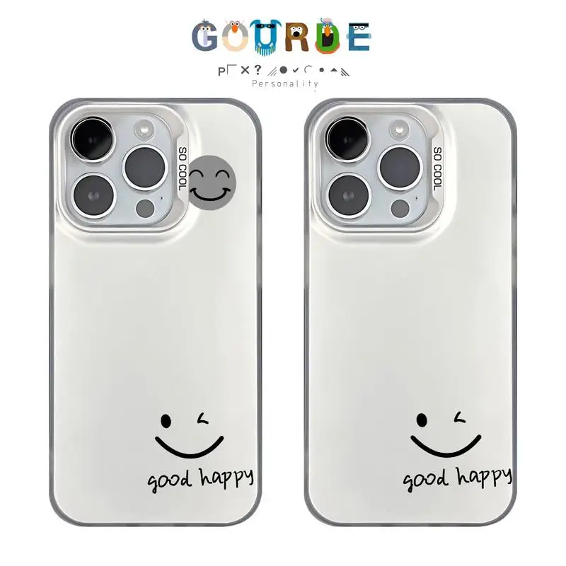 

Gourde Simple smiling face pattern Phone Case for Iphone 16 15 14 12 13 11 Pro Max IP 14Plus Iphon