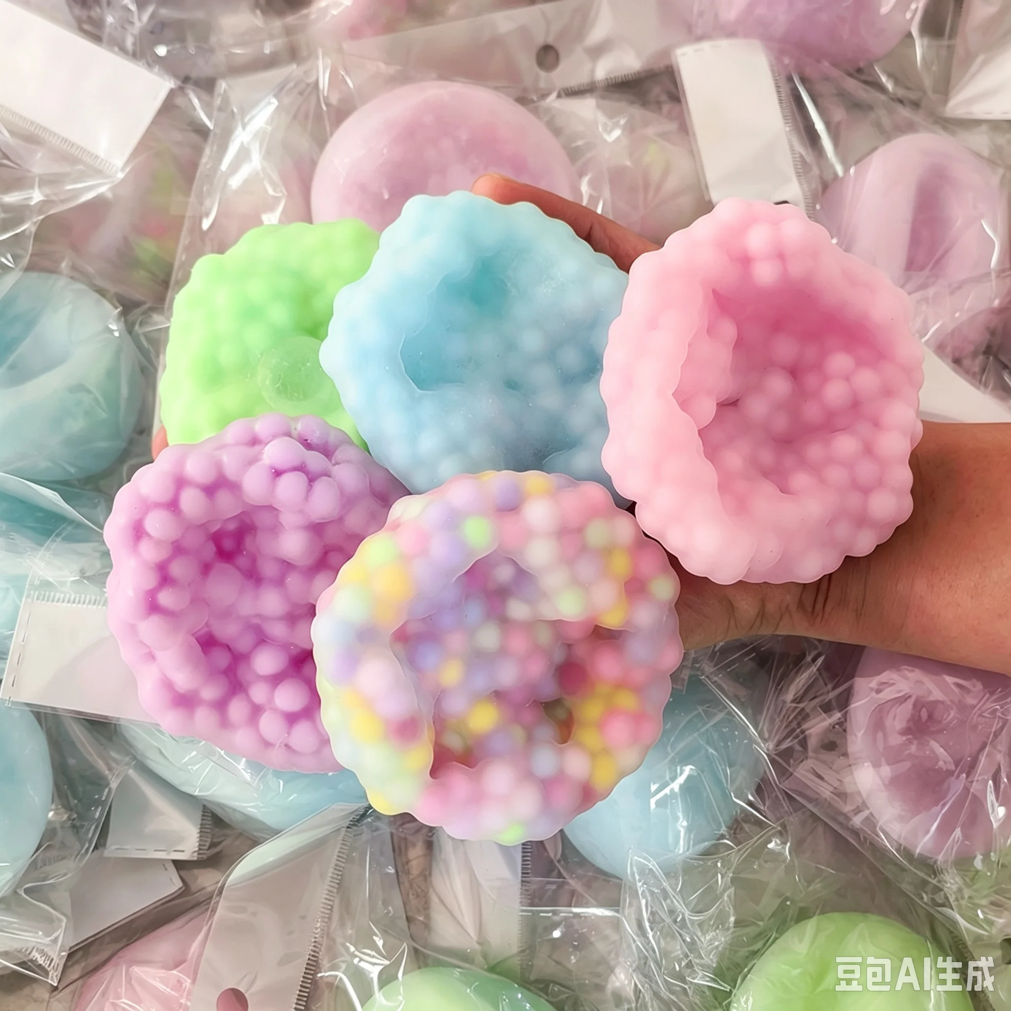 Ice Skin Fidget Quetschball Handgefertigtes Squishy-Spielzeug Knisterndes Geräusch Stressabbau Mochi Squeeze Sensorisches Spielzeug für Erwachsenengeschenke – Detail 2