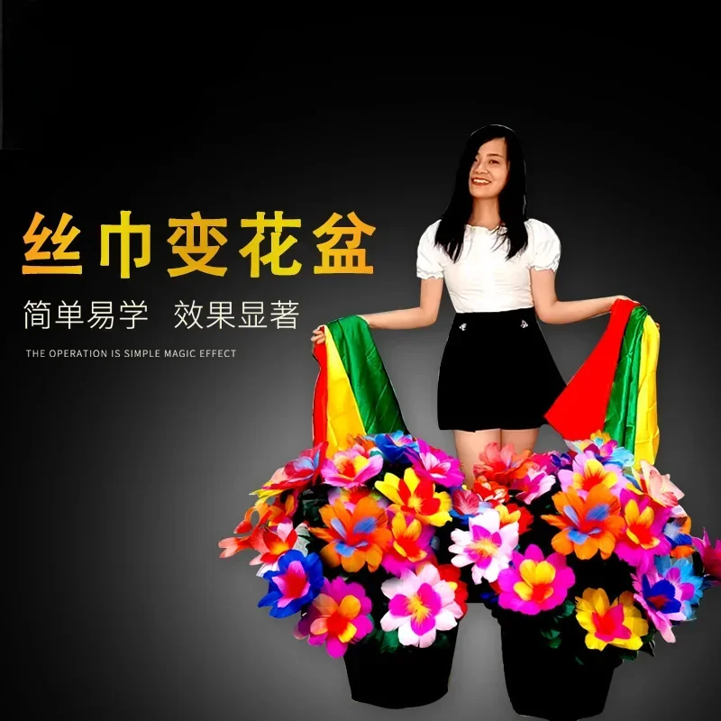 Transforms Into Potted Flower Large Stage Magic Colorful Scarf Transforms Into Flower