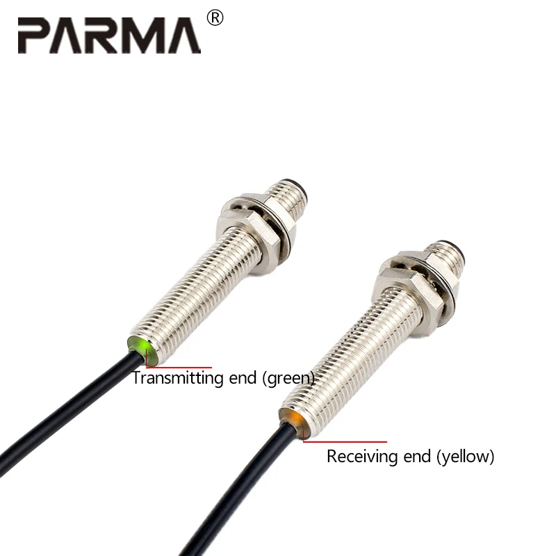 M8 cylindrical laser beam photoelectric switch sensor infrared visible light photoelectric induction switch, light spot 2mm