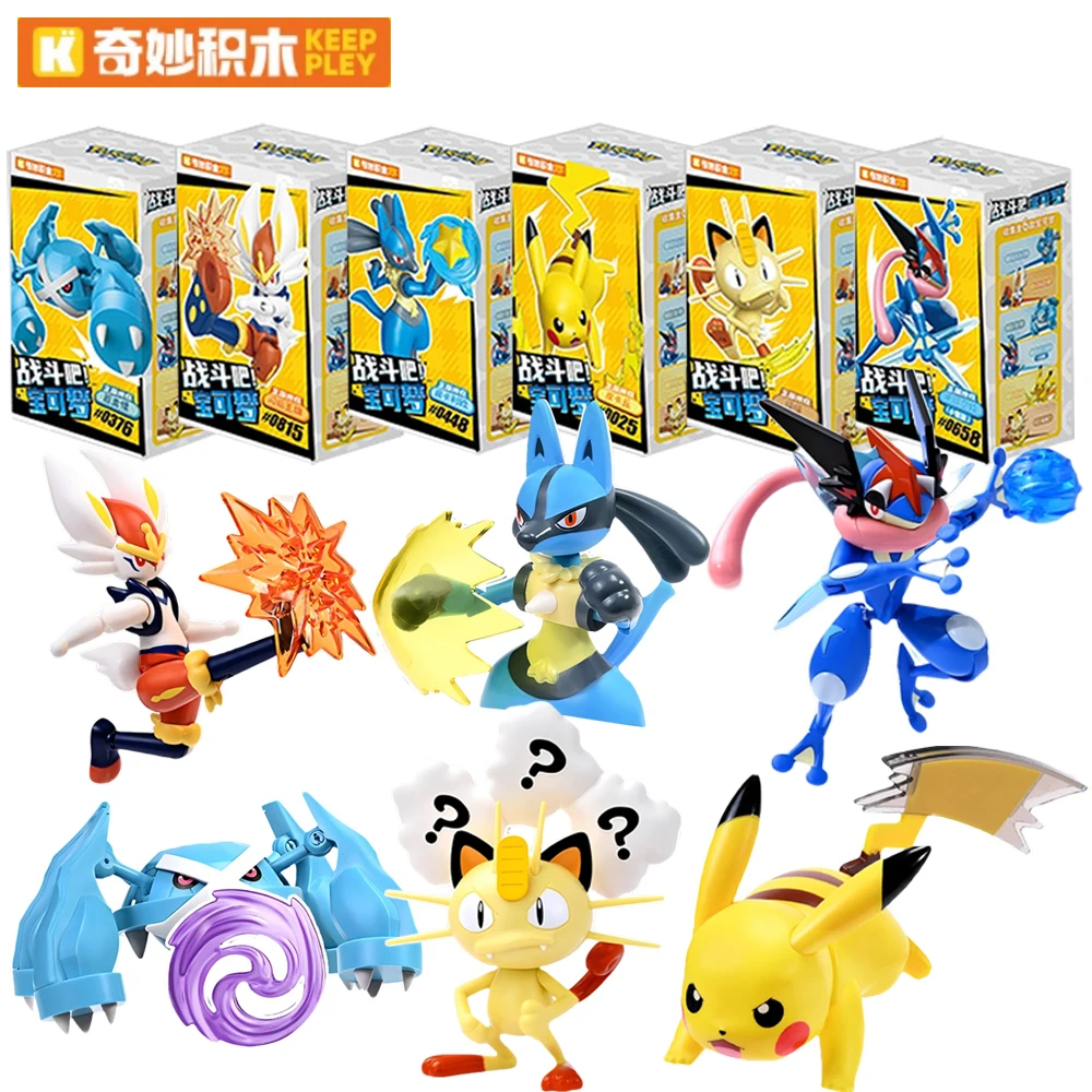 

New Original Keeppley Pokemon Blocks Mewtwo Blastoise Greninja Assembly Model Building Figurine Toys Birthday Gifts for Friends