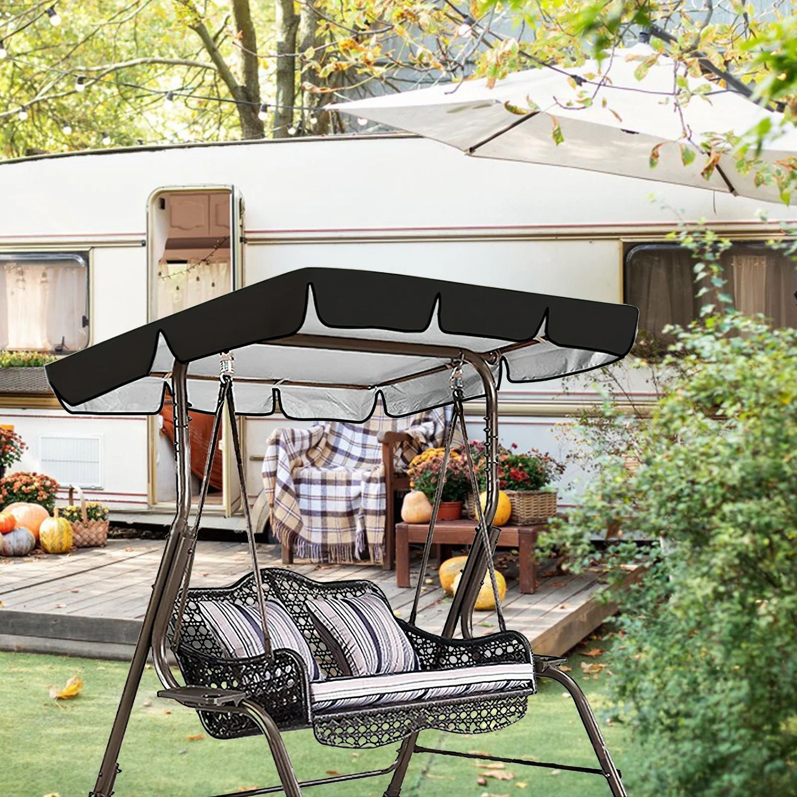 Tuinschommel Stoffen hoes Buitenstoelbeschermer Anti-slijtage Patio Swing Top Cover Zonbescherming Luifel Vervanging