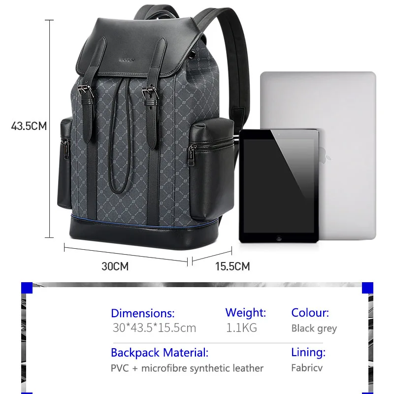 BOPAI Large Capacity Men Travel Backpack Waterproof 15.6 inch Laptop Backpack Business Luxury Bags multifunctional