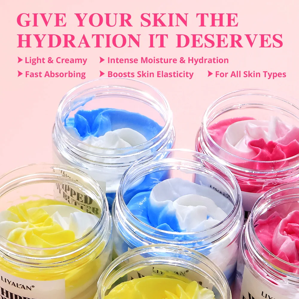 متعدد الألوان زبدة الجسم زيت جوز الهند زيت الجوجوبا كريم ترطيب مغذي نباتي الفانيليا المانجو الفراولة غسول الجسم #2