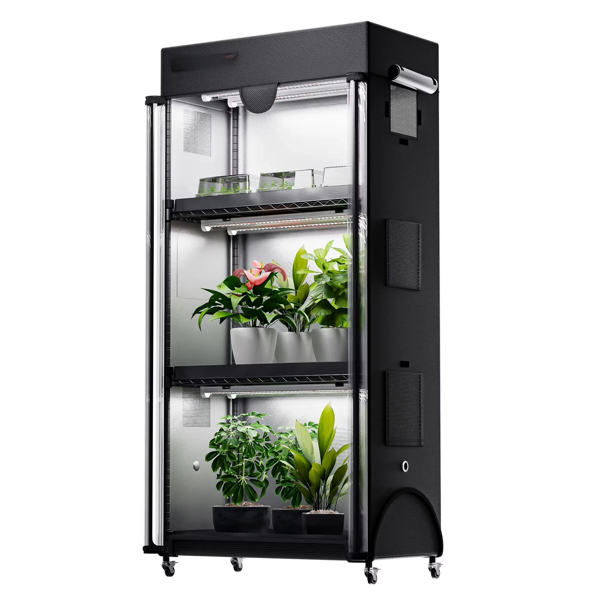 

Planting Kit 4-Layer Plant Stand with Growth Light 108W Plant Shelf