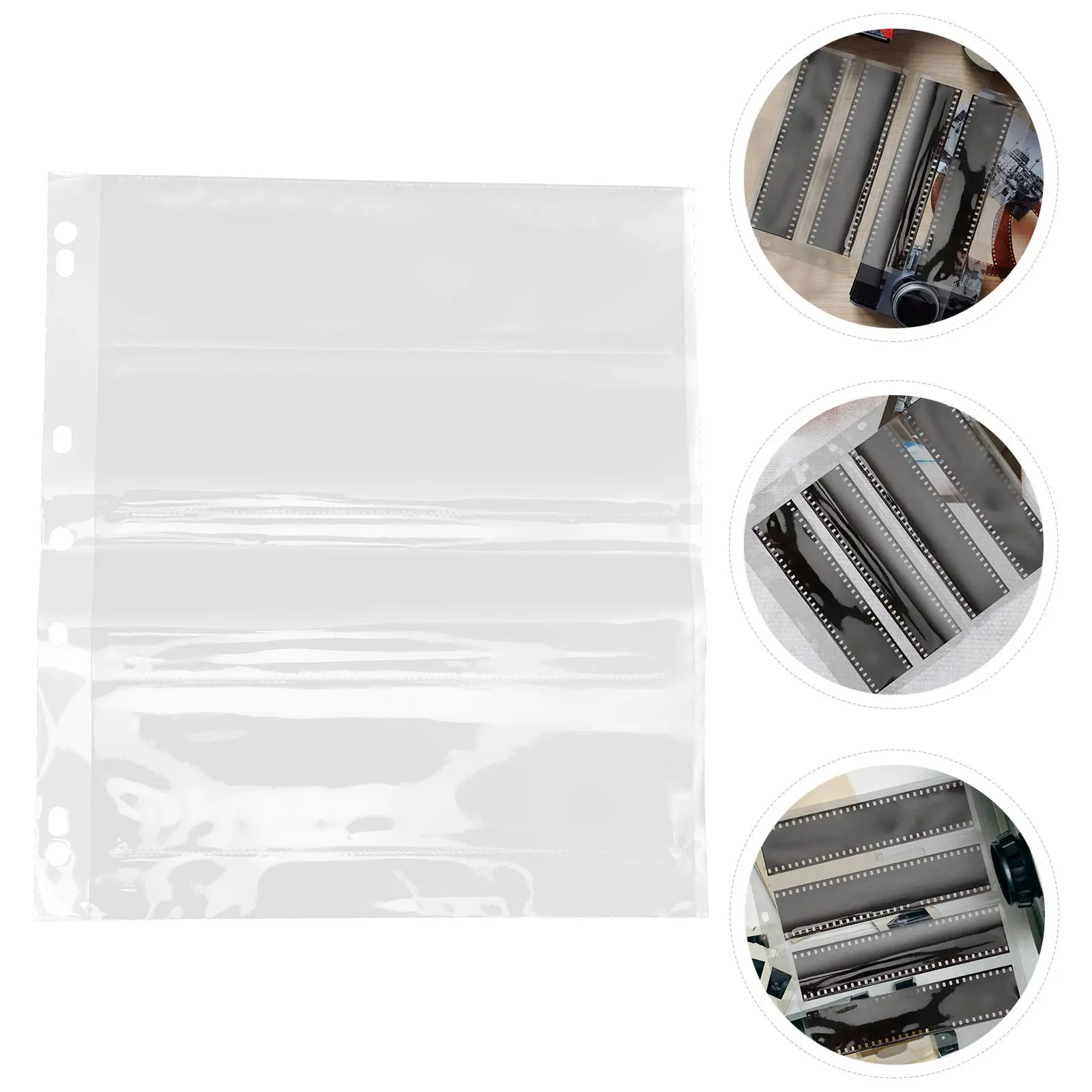 10Pcs Film Negative Sleeves Archival Photo Sleeves Waterproof Dustproof Organizer Protective Film Pages for Photo Negatives