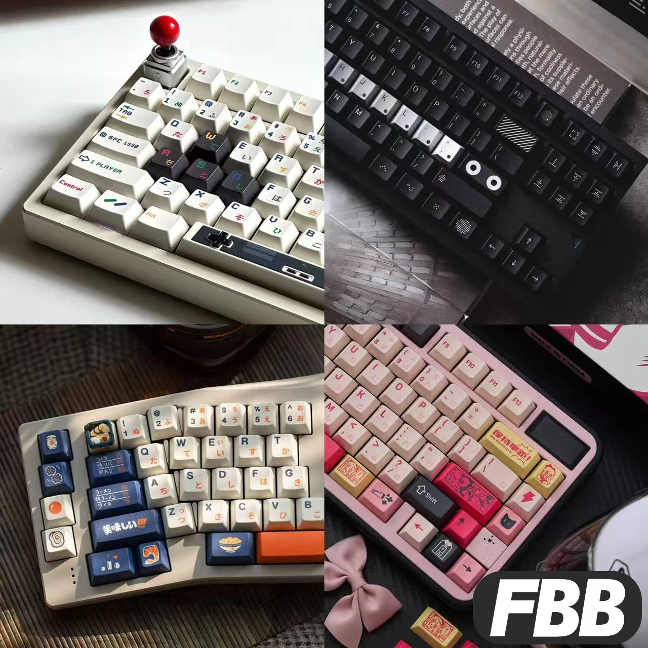

Механические колпачки для клавиш FBB, переключатели MX с профилем PBT Cherry, подходят для большинства 61/68/84/87/96/100/104/108 клавиш, аксессуары для клавиш «сделай сам»