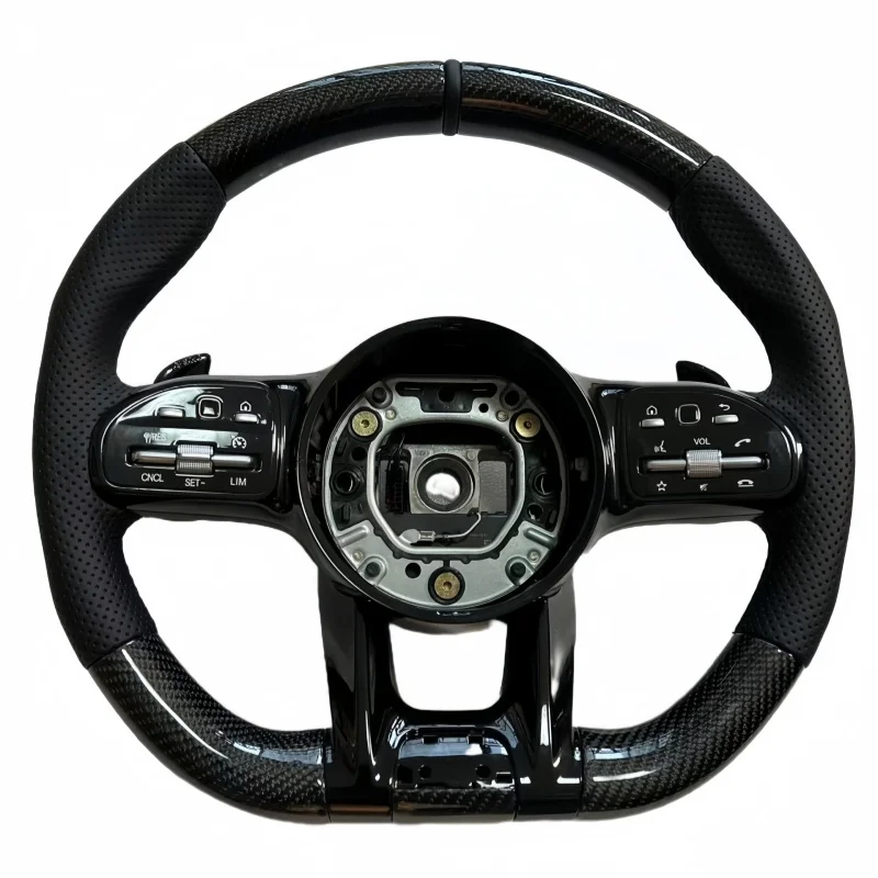 

For Mercedes Benz High Quality Leather Carbon Fiber Steering Wheel Upgrade Fit S Class W204 W212 W207 X204 X164 W463 C63 SLK GLK