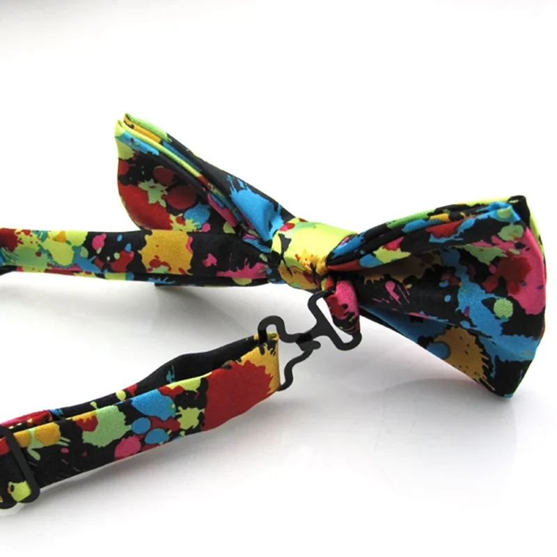 Men Ink Printed Colorful Fashion Bowtie Cravat Printing Adjustable Butterfly Bow ties Gravata Pattern Bowknot