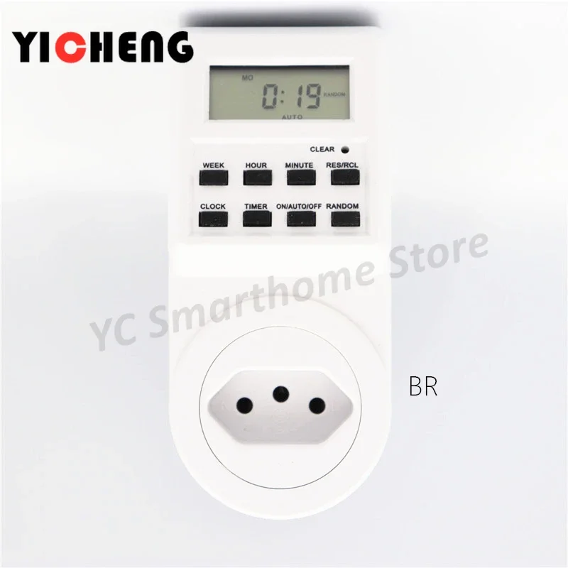 EU US UK small screen timer  timing switch socket electronic timer wall electric socket digital BR FR AU