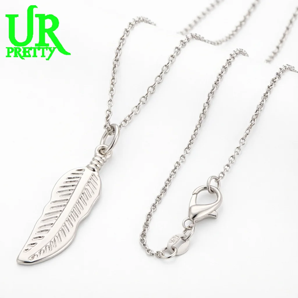 925 Sterling Silver Three Dimensional Patterned Leaves Necklace 16-30 Inch Chain For Engagement Wedding Fashion Jewelry