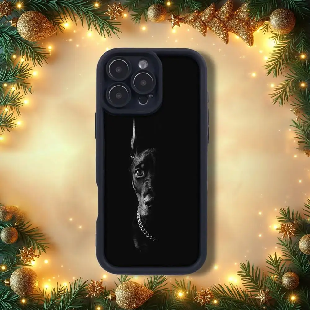 D-Dog Cool D-DobermanS Handyhülle für iPhone 14,12,17,15,11,13,16,Pro,E,Plus,Max,Air,SE4, weiches Silikon, stoßfeste Schmirgelrückseite