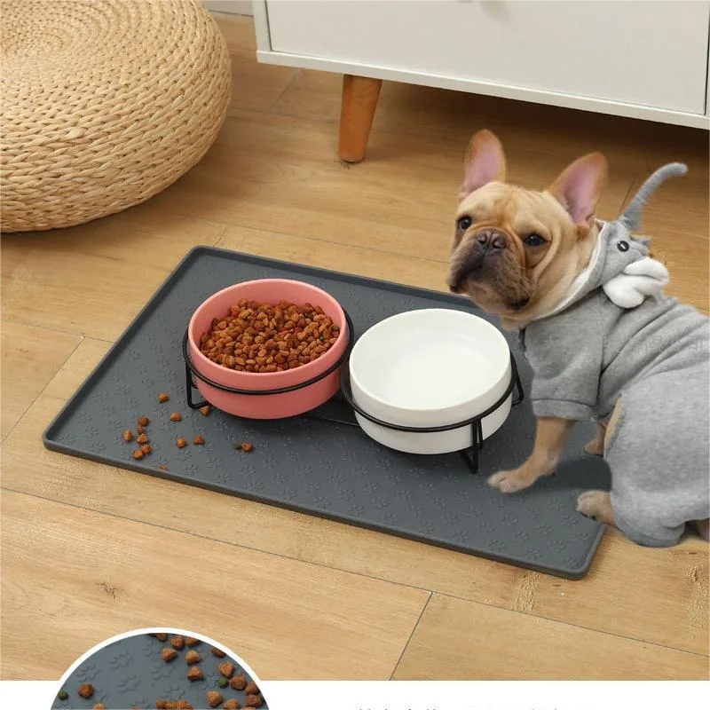 Pet Placemat Dog Food bowl Mat Cat Feed Mat Cat Dog Drinking Feeding Placemat Silicone Waterproof Pet Bowl Pad Feeder Mats