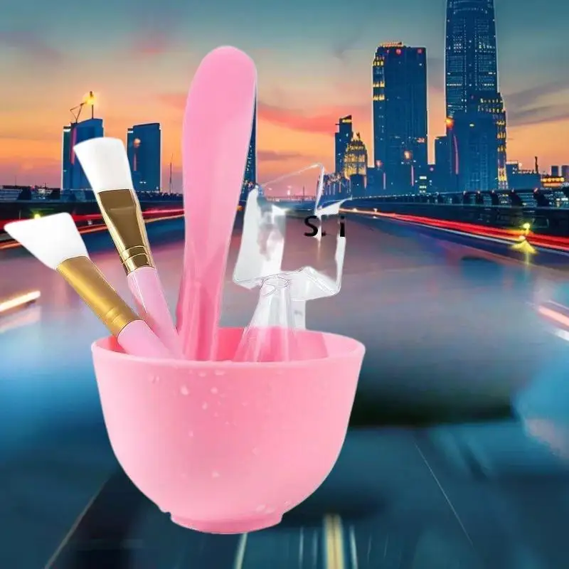 مجموعة أدوات العناية ببشرة الوجه من السيليكون، فرش قناع الوجه لصالونات التجميل، وعاء ملعقة، قناع الطين، فرشاة العناية بالبشرة، أدوات التجميل بنفسك #1