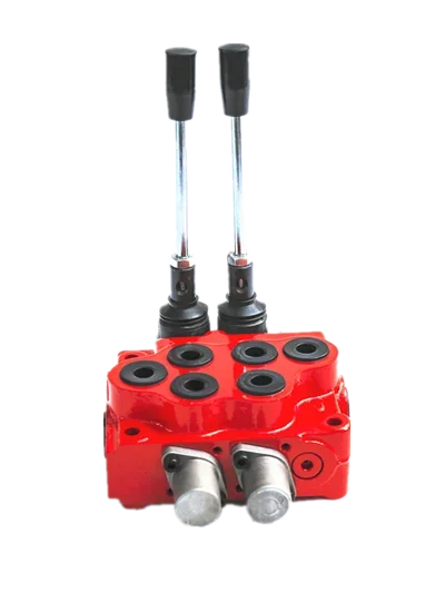 Flow 80 Liters Monoblock two spools hydraulic control valve