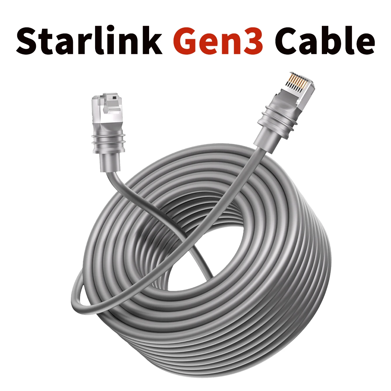 Starlink Cable for Starlink Actuated Gen 2 Gen 3, Replacement Cable Starlink Ethernet Rectangular Satellite V2 V3, 150/100/75/50